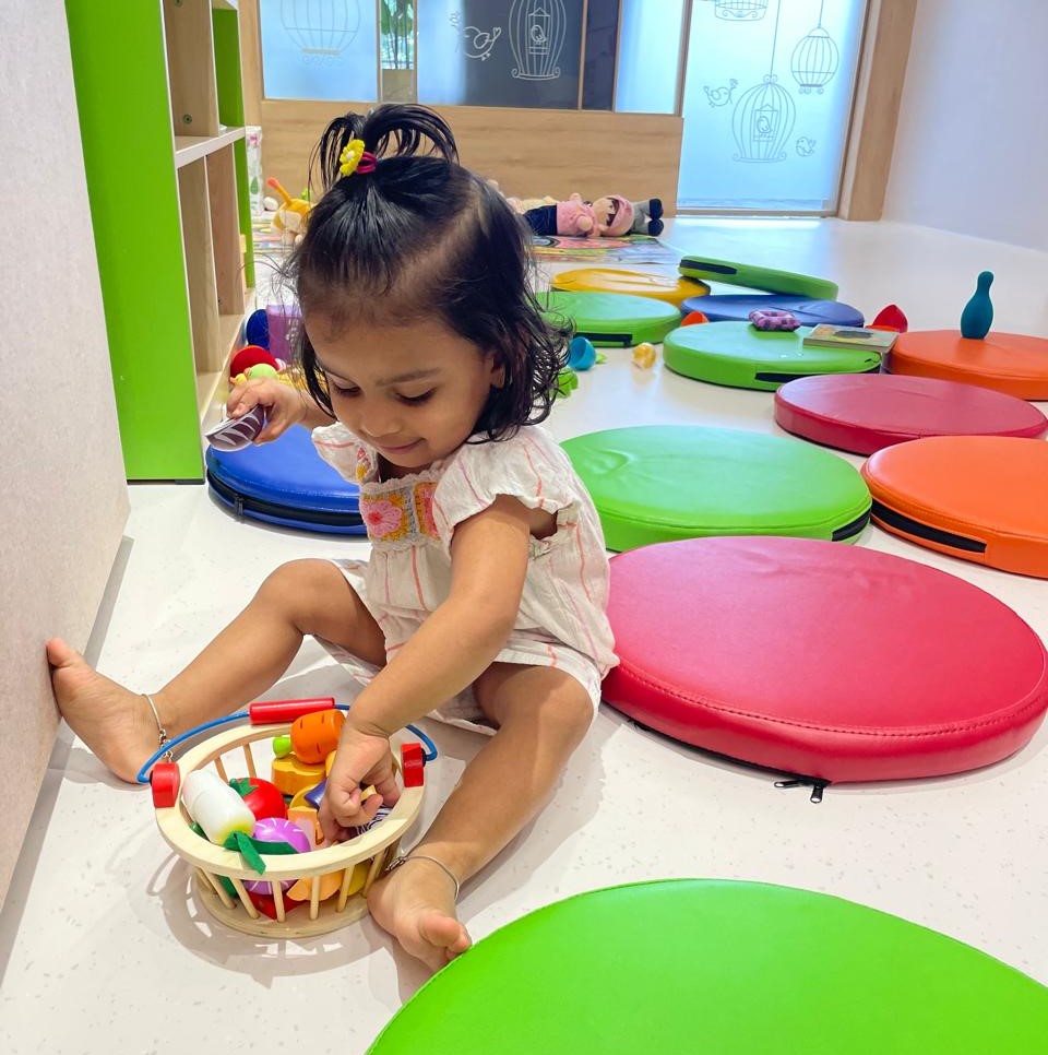 Children participating in a day care activity at K K Wagh Cubs